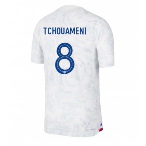 Frankrig Aurelien Tchouameni #8 Udebanetrøje VM 2022 Kort ærmer